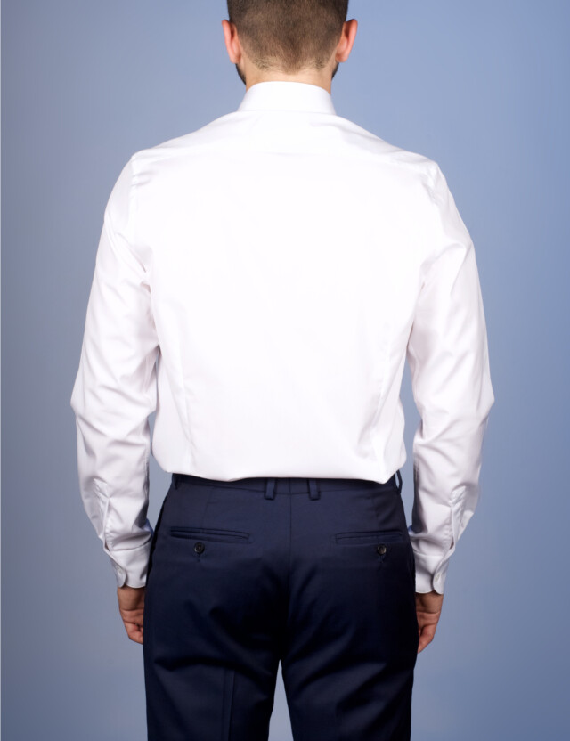 - Chemise Gorge Cachée - Popeline Double Retors - Col Français