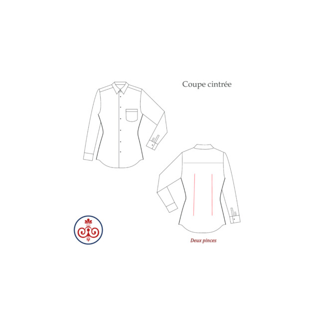 - Chemise Gorge Cachée - Popeline Double Retors - Col Français