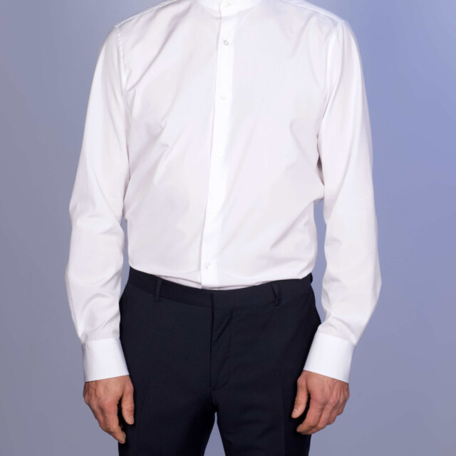 - Chemise Popeline Double Retors - Col Officier