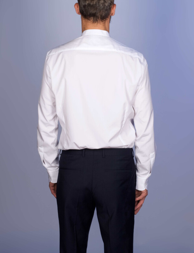 - Chemise Popeline Double Retors - Col Officier