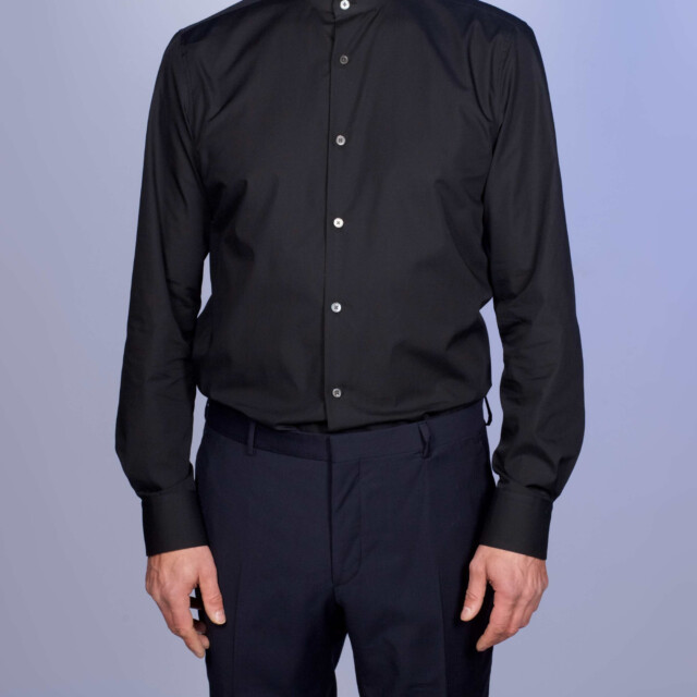 - Chemise Popeline Double Retors - Col Officier