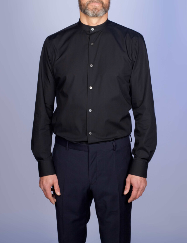 - Chemise Popeline Double Retors - Col Officier