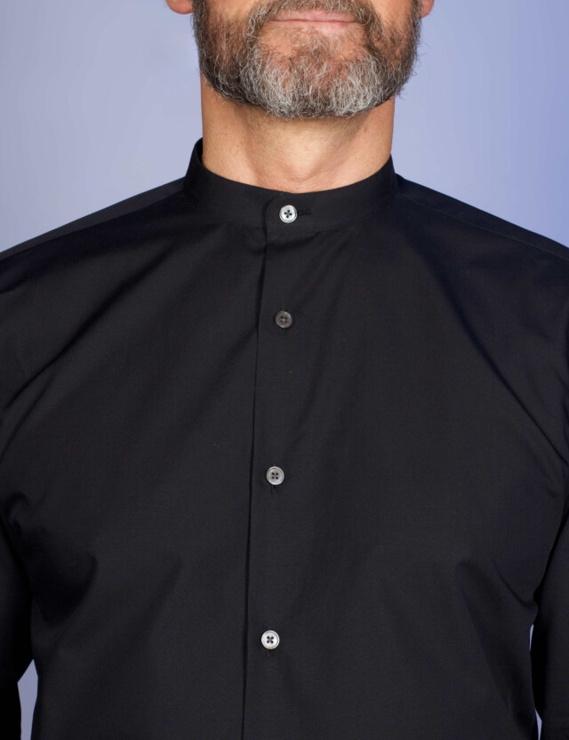 - Chemise Popeline Double Retors - Col Officier