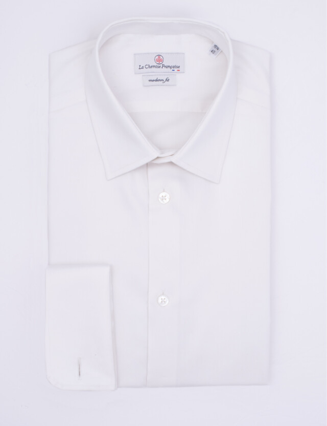 - Chemise Popeline Double Retors - Petit Col Français