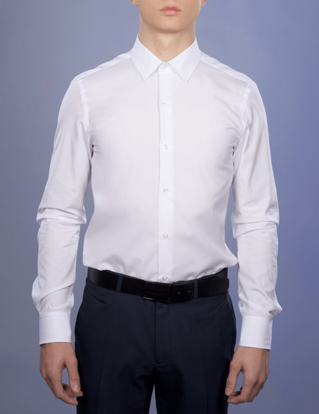 - Chemise Twill Fin Luxe - Petit Col Français