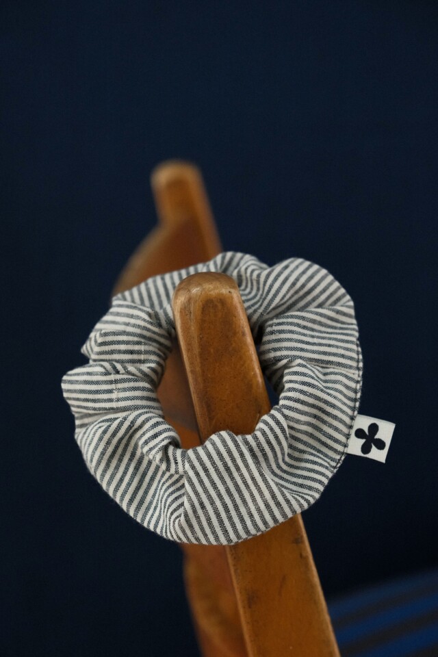 POZÉ - Chouchou en coton – Milleraie bleu et écru