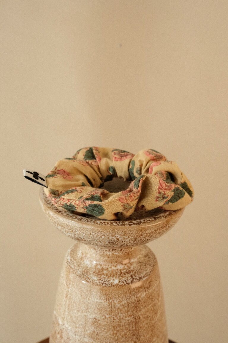 POZÉ - Chouchou en coton - Fleuri rose