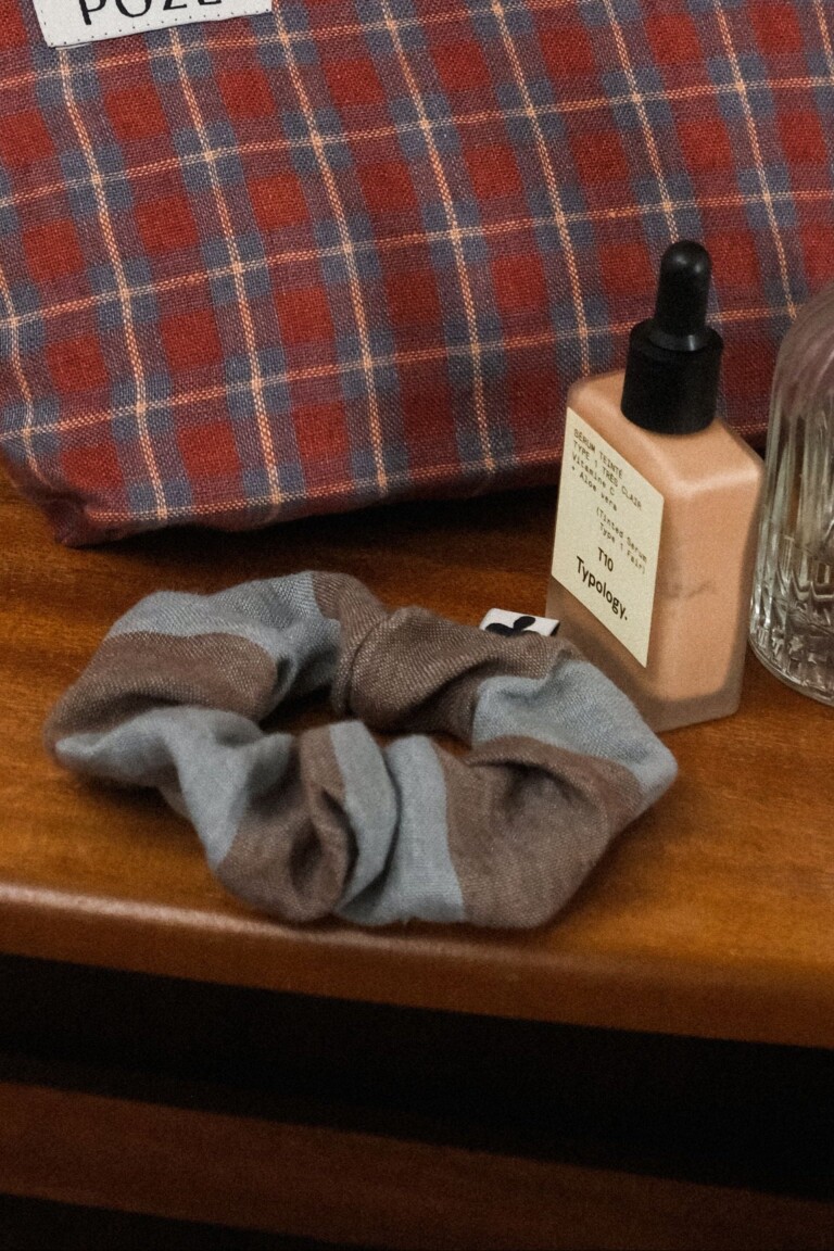 POZÉ - Chouchou en lin - Rayure céladon