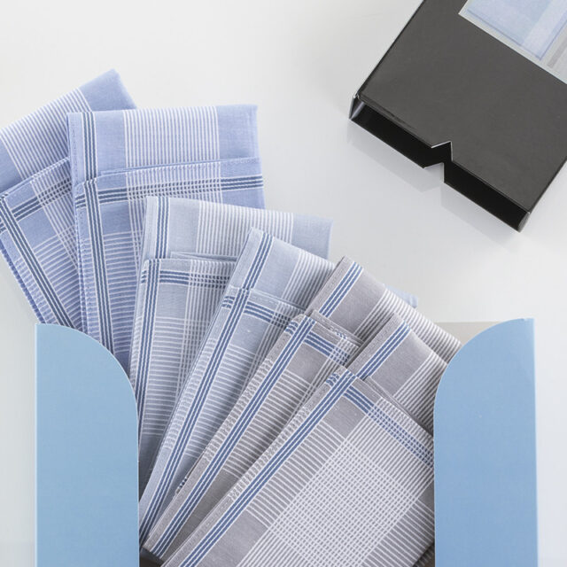 Maison Solfin - Coffret de 6 mouchoirs homme Made in France| B.Solfin