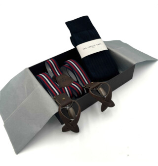 Coffret cadeaux homme made in France bretelles et chaussettes Frenchy Arty par la marque THE FRENCH GAME THE FRENCH GAME - Coffret cadeaux homme made in France bretelles et chaussettes Frenchy Arty
