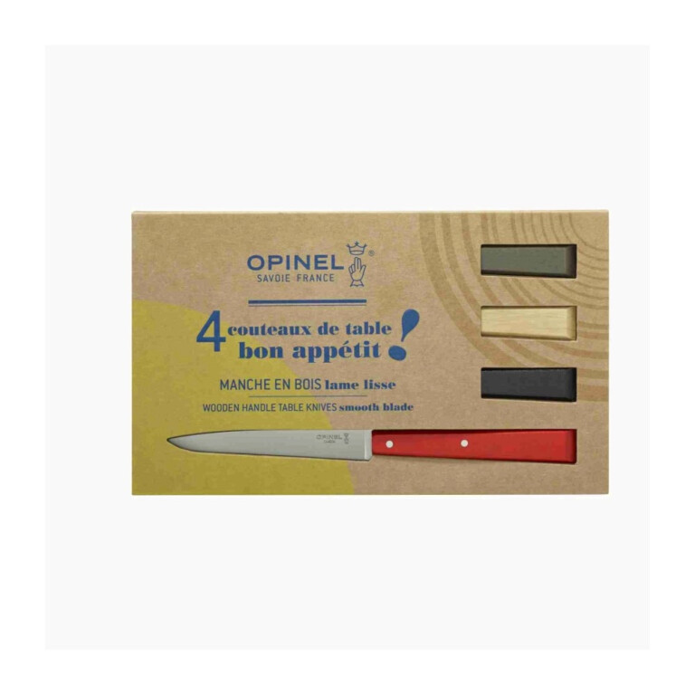 OPINEL - Coffret OPINEL 4 couteaux n°125 Bon appétit bois - 5 coloris