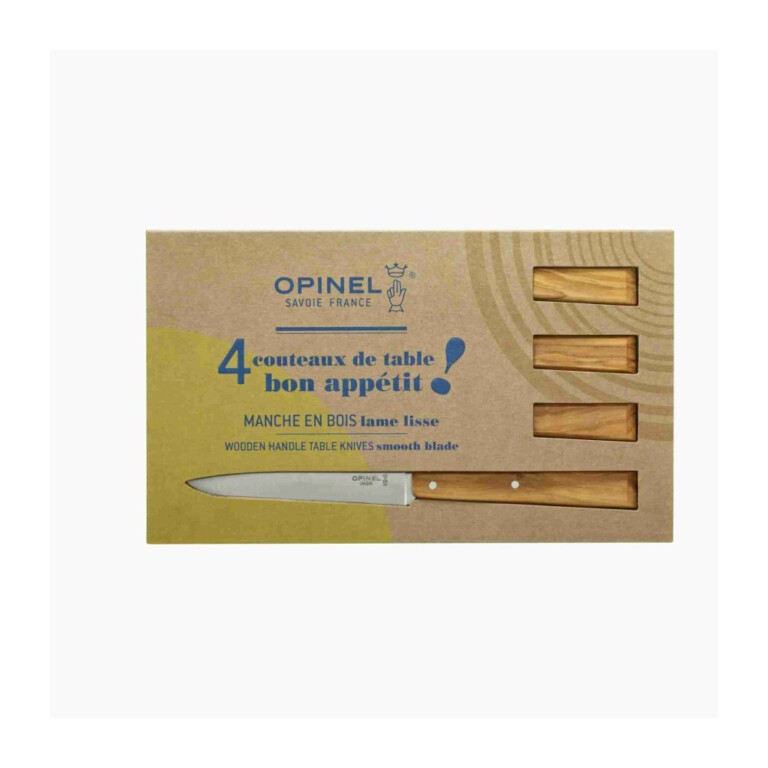 OPINEL - Coffret OPINEL 4 couteaux n°125 Bon appétit bois - 5 coloris