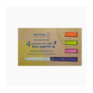 Opinel - Coffret OPINEL 4 couteaux n°125 Bon appétit bois – 5 coloris
