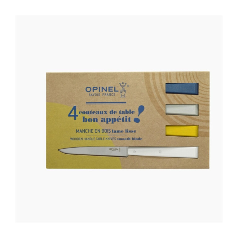 OPINEL - Coffret OPINEL 4 couteaux n°125 Bon appétit bois - 5 coloris