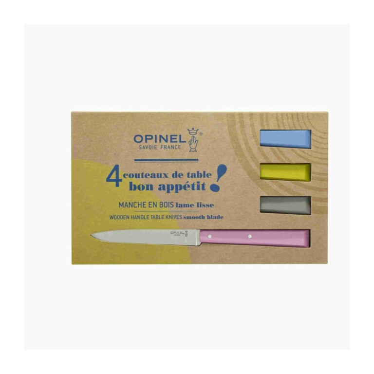 OPINEL - Coffret OPINEL 4 couteaux n°125 Bon appétit bois - 5 coloris