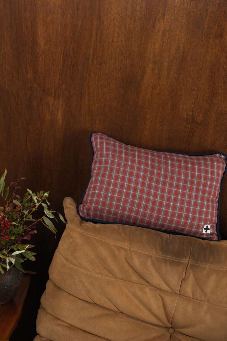 POZÉ - Housse de coussin en lin 50 x 35 cm - Carreau écossais
