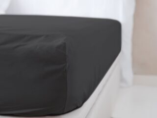 DEJORINE - Drap housse en Percale de coton – Gris anthracite