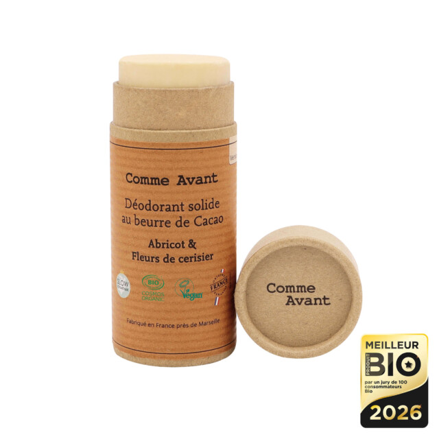 Comme Avant - Déodorant Bio Solide Abricot & Fleur de Cerisier 60g - Naturel & Efficace