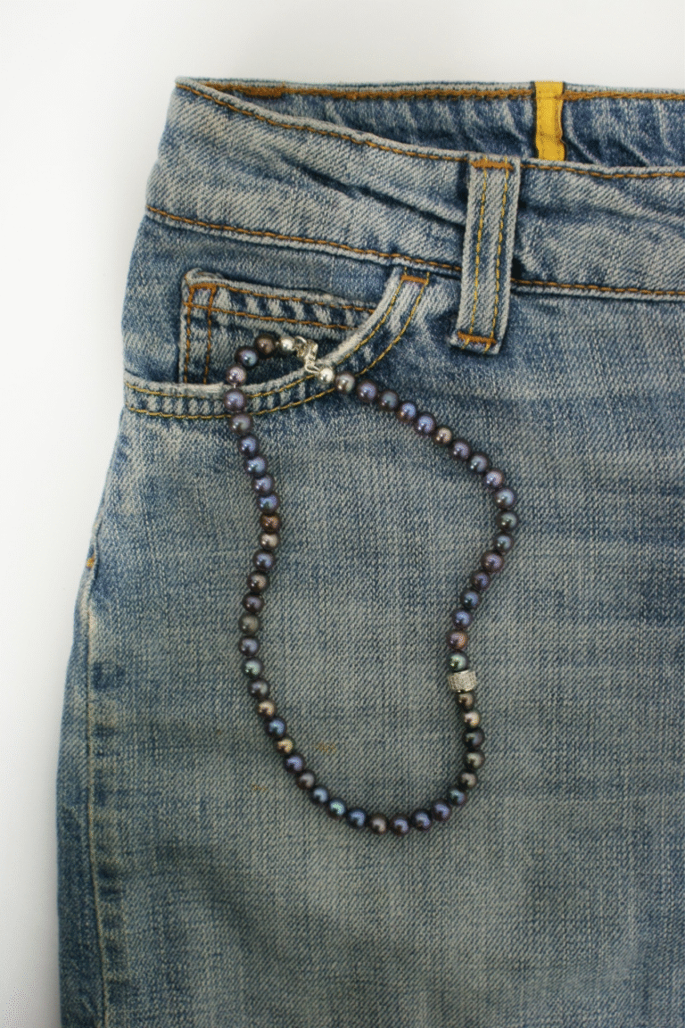 Collier perle d'eau douce noir