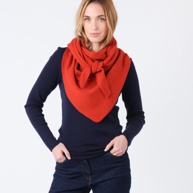 Maison Solfin - Écharpe femme en pointe en laine Made in France| B.Solfin