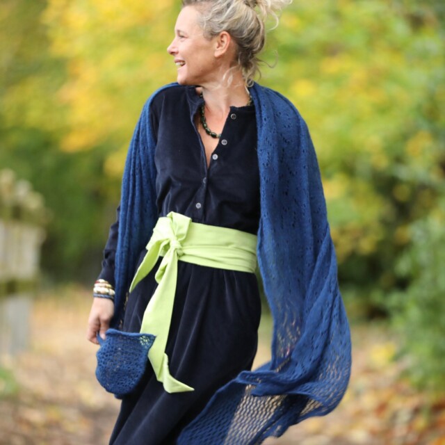 Quintessence - Écharpe Léonie bleu indigo