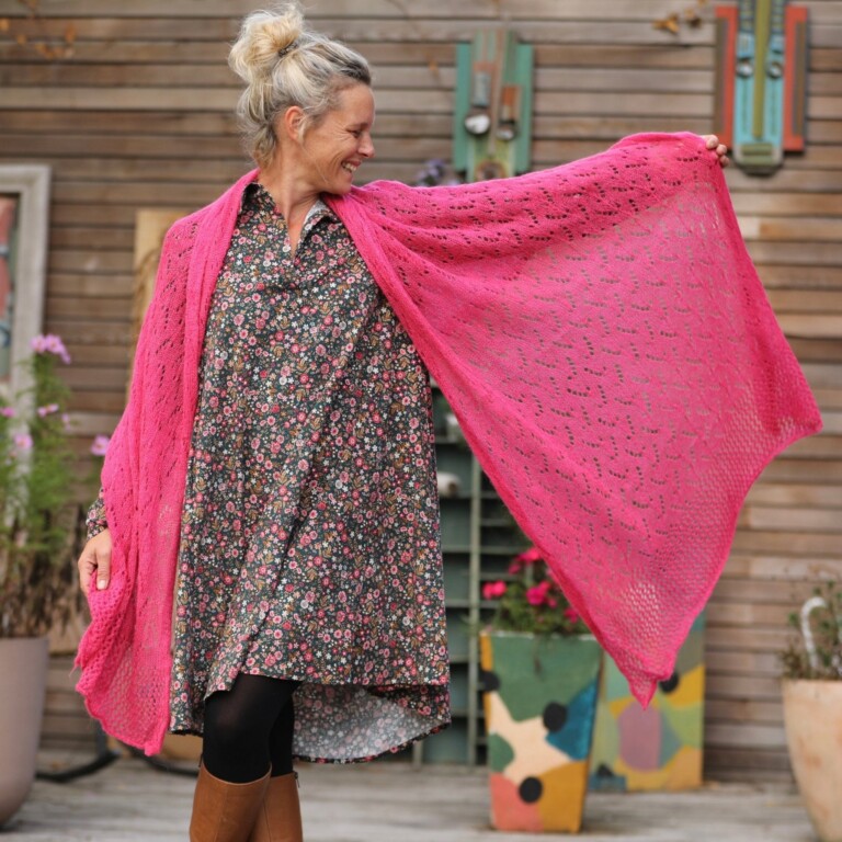 Quintessence - Écharpe Léonie rose fushia