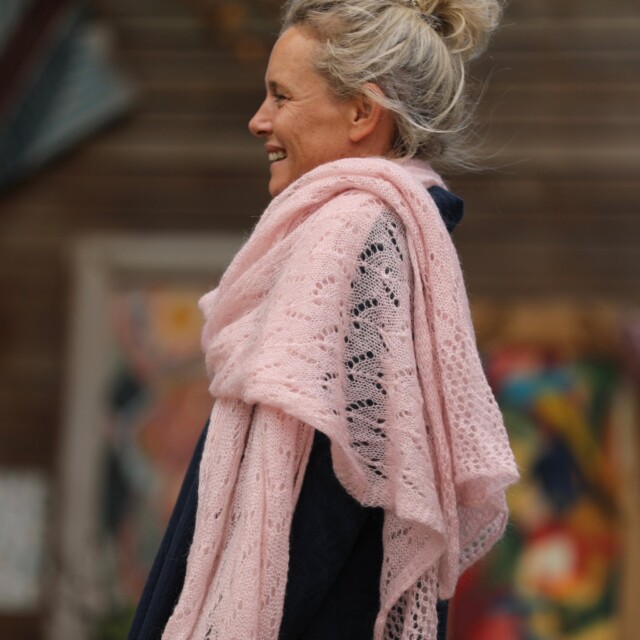 Quintessence - Écharpe Léonie rose poudré