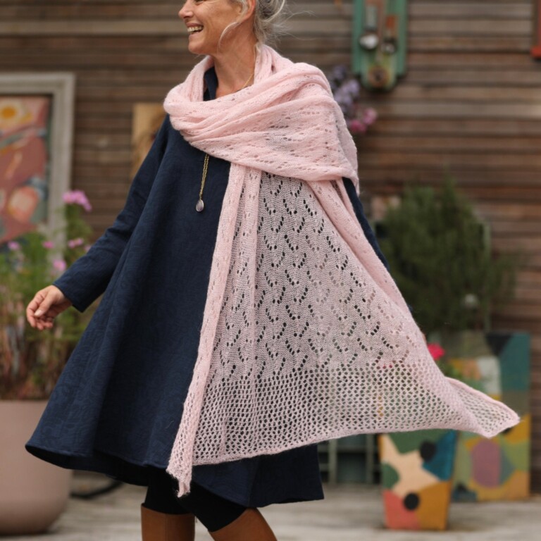 Quintessence - Écharpe Léonie rose poudré