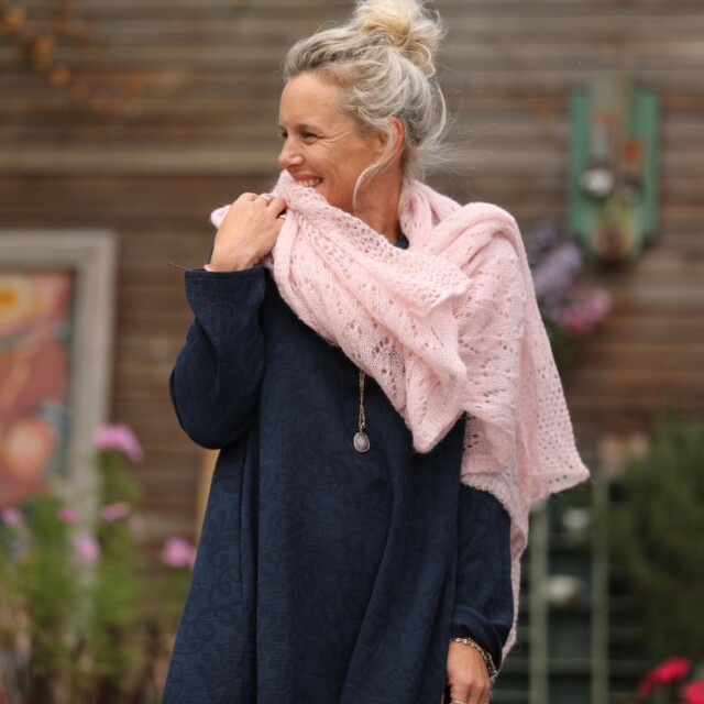 Quintessence - Écharpe Léonie rose poudré