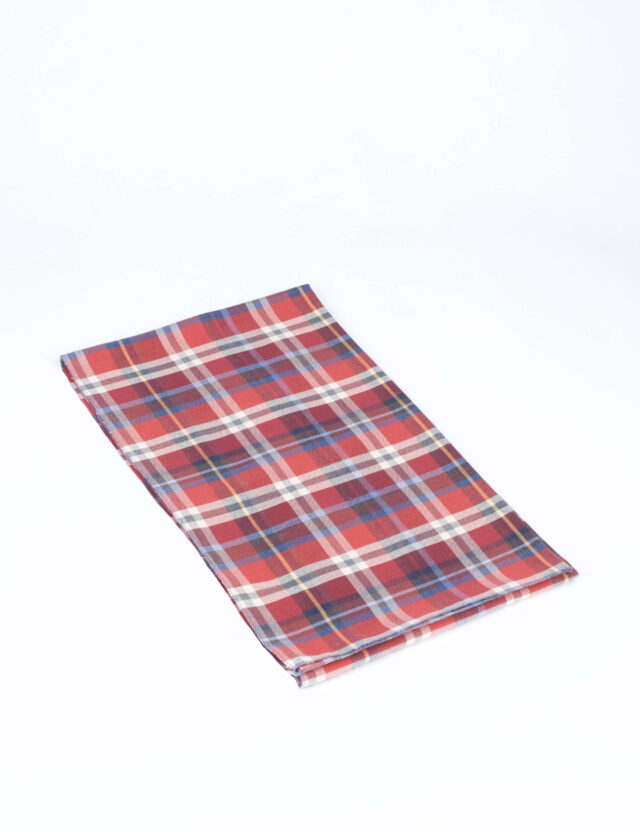 La Chemise Française - Écharpe Fine Unique Simple – Carreau Écossais Rouge