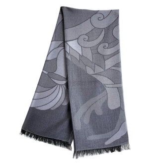 THE FRENCH GAME - Echarpe légère made in France grise jacquard