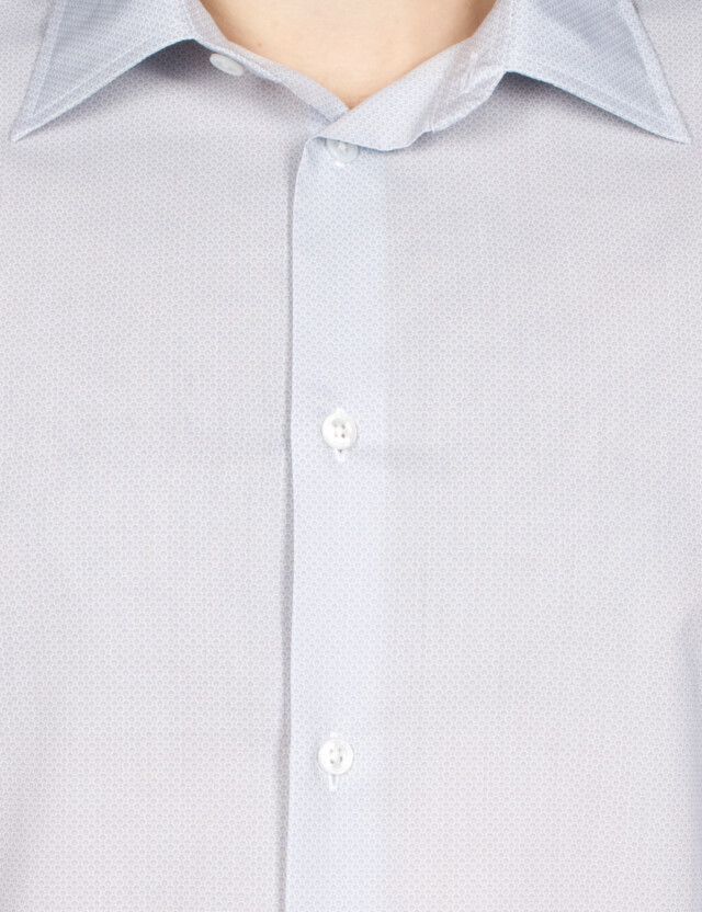 La Chemise Française - Chemise Grise "Fines Bulles" - Col Souple