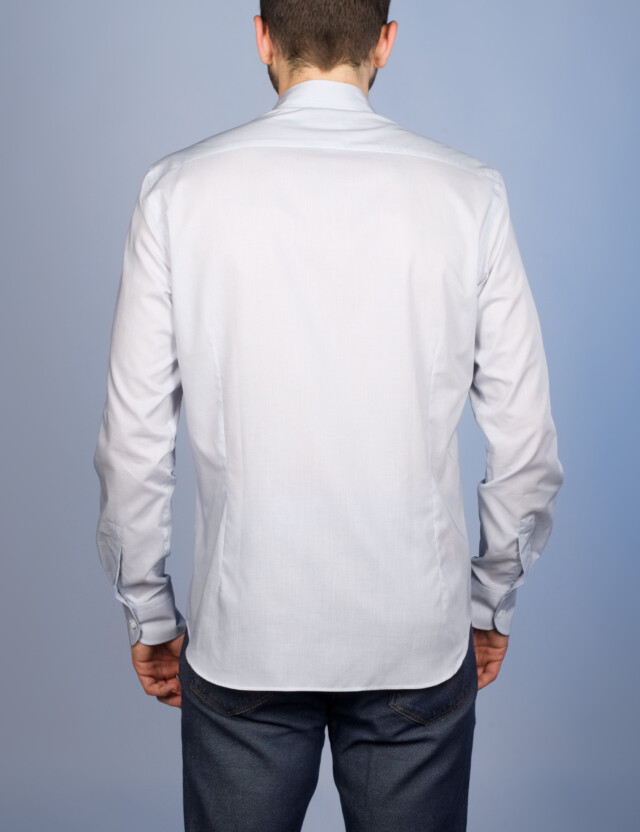 La Chemise Française - Chemise Grise "Fines Bulles" - Col Souple