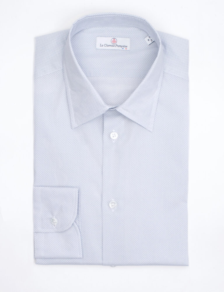 La Chemise Française - Chemise Grise "Fines Bulles" - Col Souple