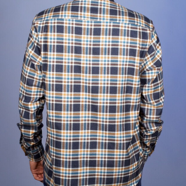 La Chemise Française - Chemise Flanelle Carreaux - Col Boutonné - Coupe Droite