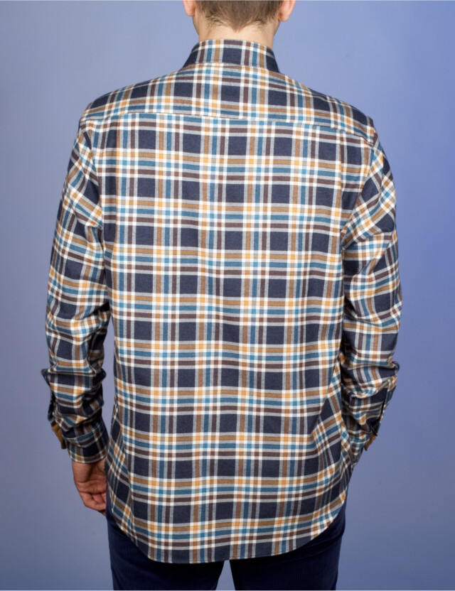 La Chemise Française - Chemise Flanelle Carreaux - Col Boutonné - Coupe Droite