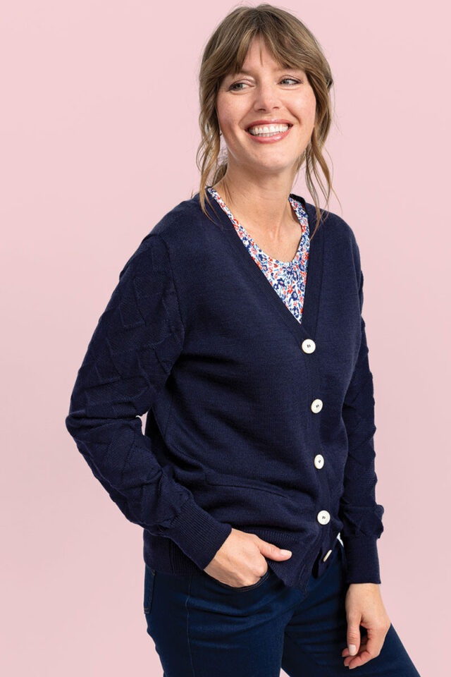 Maison Solfin - Gilet col V en laine Made in France| B.Solfin