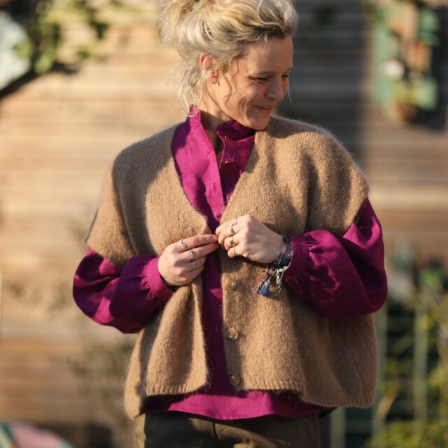 Quintessence - Gilet Benjamine camel