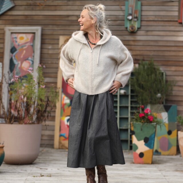 Quintessence - Gilet capuche Tulia - Ficelle