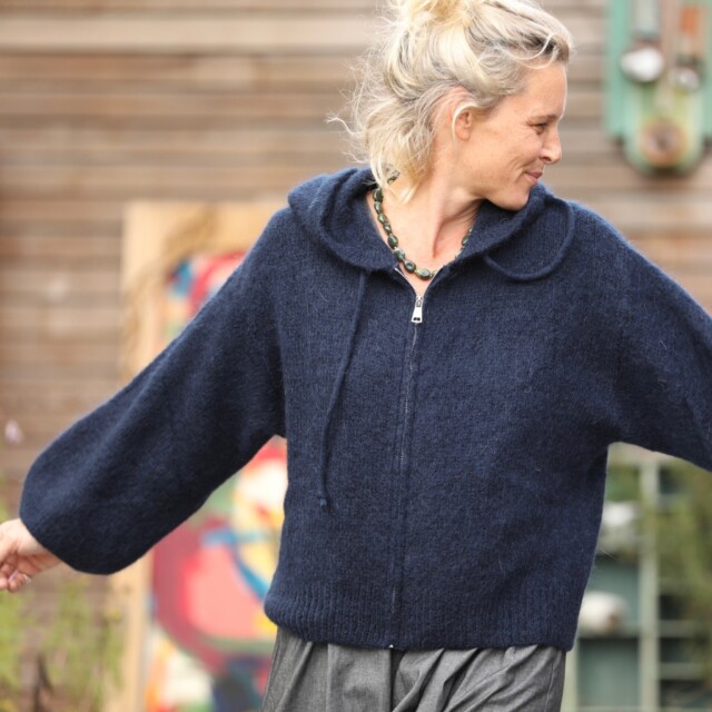 Quintessence - Gilet capuche Tulia - Marine