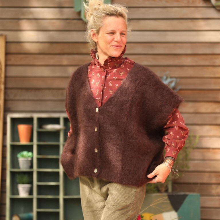 Quintessence - Gilet  Cassiopé - Chocolat