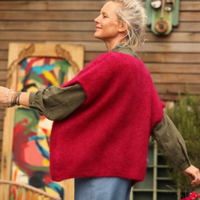 Quintessence - Gilet Cassiopé - Framboise