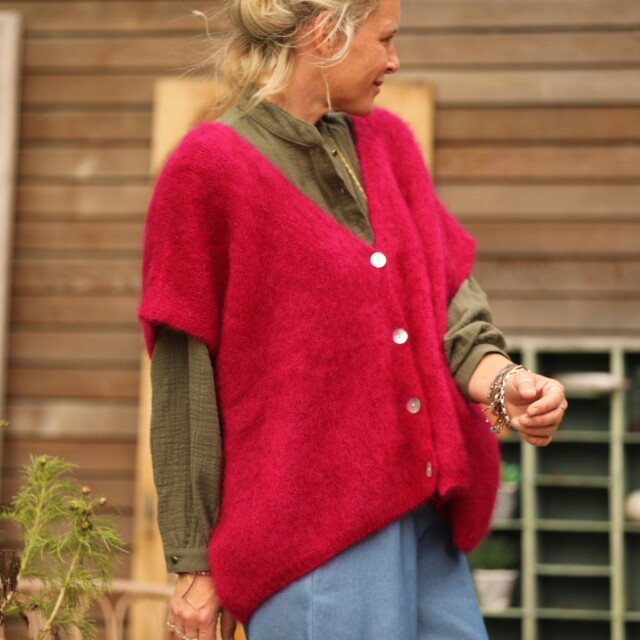 Quintessence - Gilet Cassiopé - Framboise