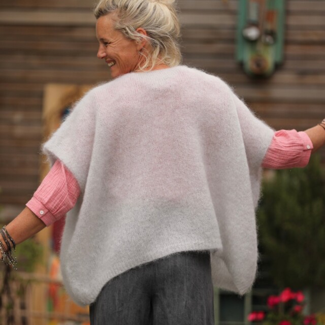 Quintessence - Gilet  Cassiopé - Gris clair