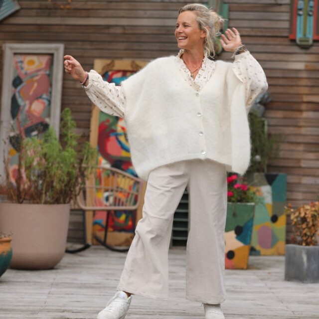 Quintessence - Gilet Cassiopé - Ivoire