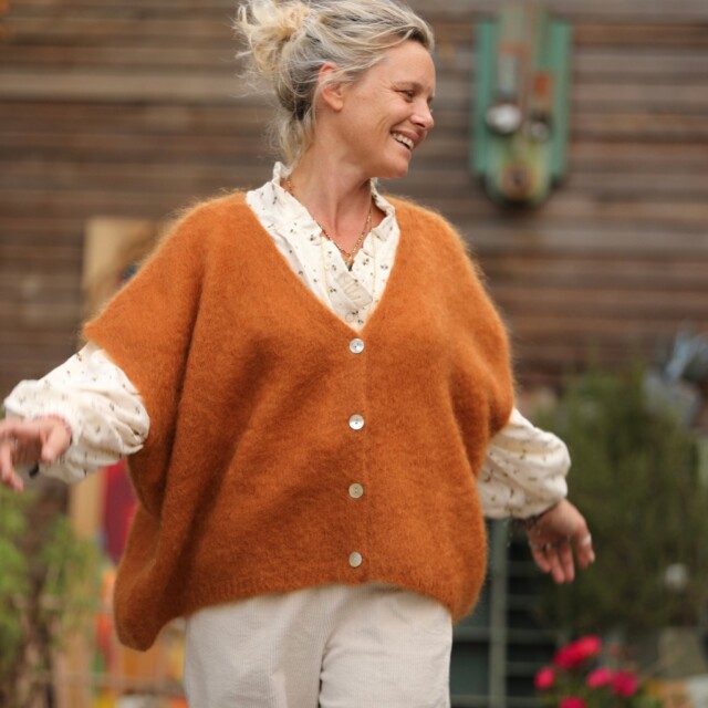 Quintessence - Gilet Cassiopé - Noisette