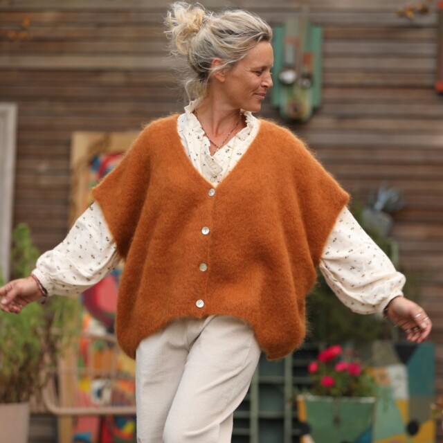 Quintessence - Gilet Cassiopé - Noisette