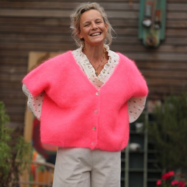 Quintessence - Gilet  Cassiopé - Rose fluo