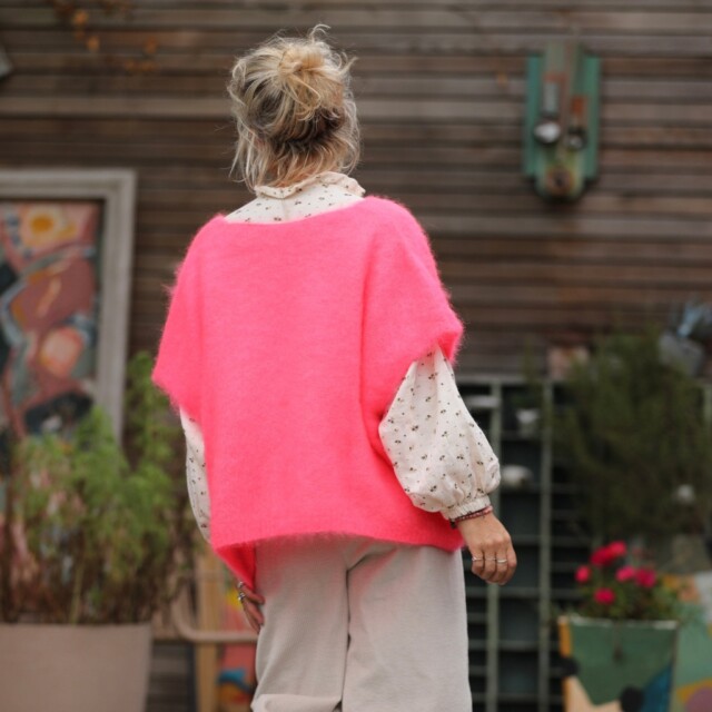 Quintessence - Gilet  Cassiopé - Rose fluo