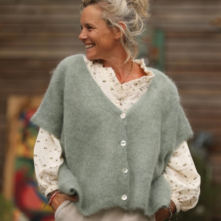 Quintessence - Gilet Cassiopé - Vert mousse